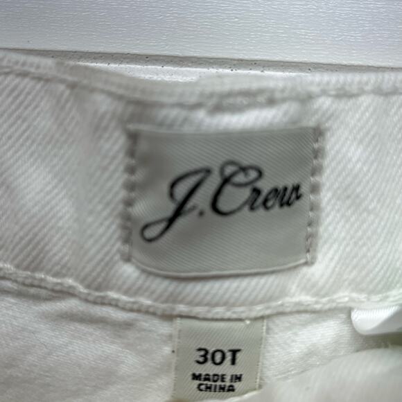 J Crew Re-Imagined High Waisted Cropped White Denim Jeans Size 30 Tall - Picture 5 of 11